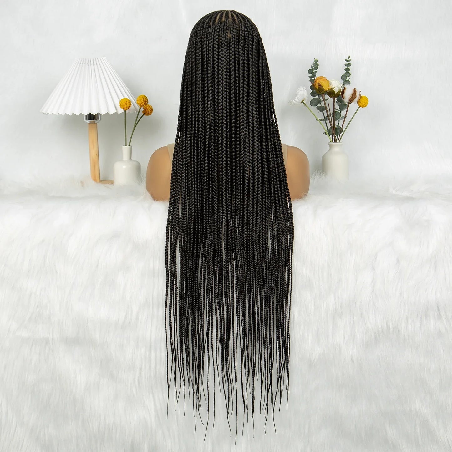 KIMA 36" Tribal Cornrow Braids Wig | Transparent Full Lace | Box Braids | Baby Hair