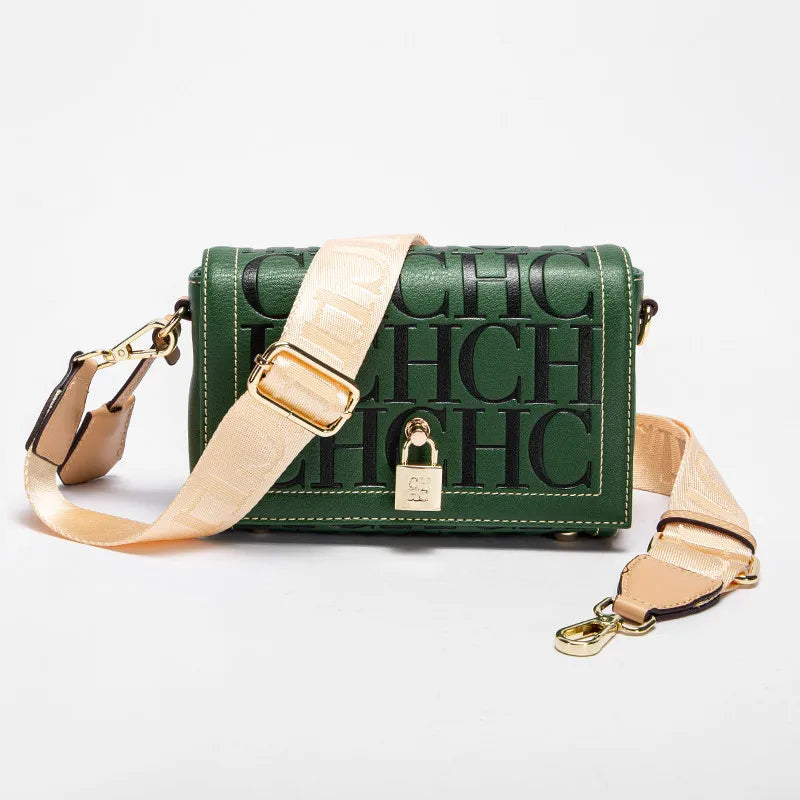 Fashion Design Metal Buckle Women's Shoulder Bag | Luxury Brand Solid Colour Printed Head Bag (Casual Crossbody for Parties)