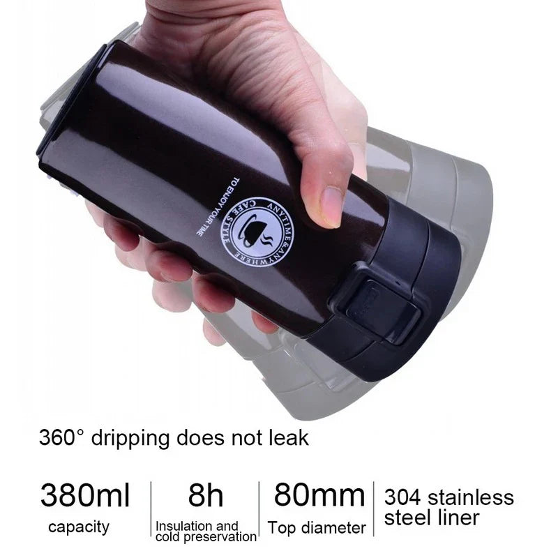 0.5L Thermal Mug Double Wall 304 Stainless Steel Coffee Cup Vacuum Flask Thermos Water Bottle Tea Coffee Leak-proof Thermos Mug