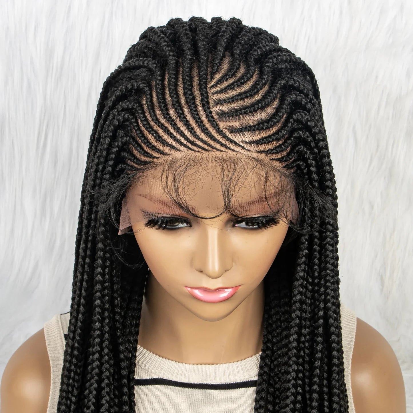 13x4 HD Lace Front Braided Wig with Baby Hair | Synthetic Braided Wigs for Black Women