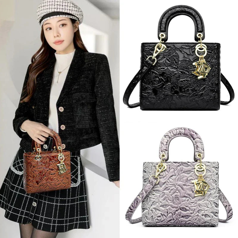 Brand Retro Ladies Handbag | High Quality PU Leather Shoulder Messenger Bag (Large Capacity Simple Commuter Bag for Women)