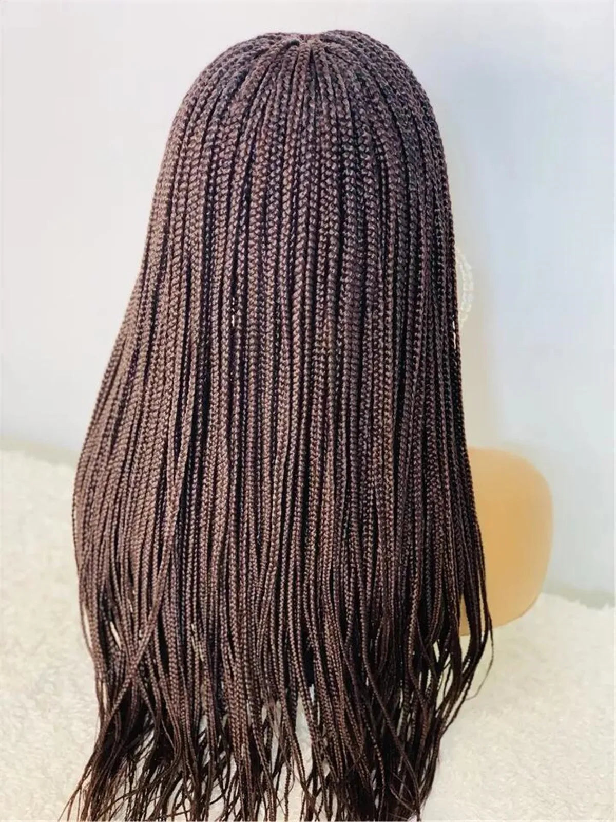 Ombre Chocolate Brown Box Braids Wig | Full Lace | Kanekalon Braids | Black Women