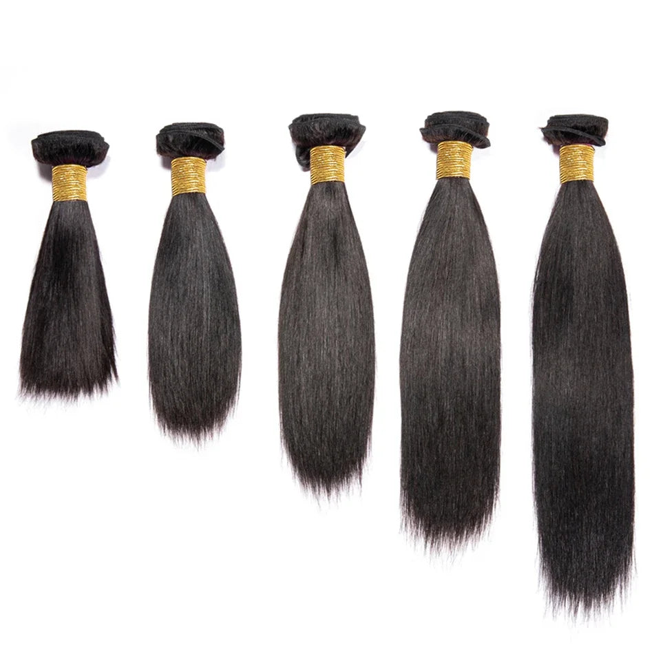 12A Peruvian Straight Bundles | 100% Raw Virgin Human Hair Extensions (Natural Black, 1/3/4 Pcs)