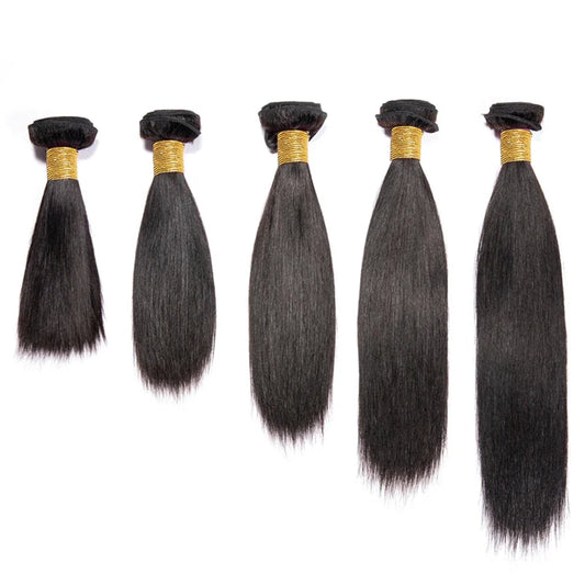 12A Peruvian Straight Bundles | 100% Raw Virgin Human Hair Extensions (Natural Black, 1/3/4 Pcs)
