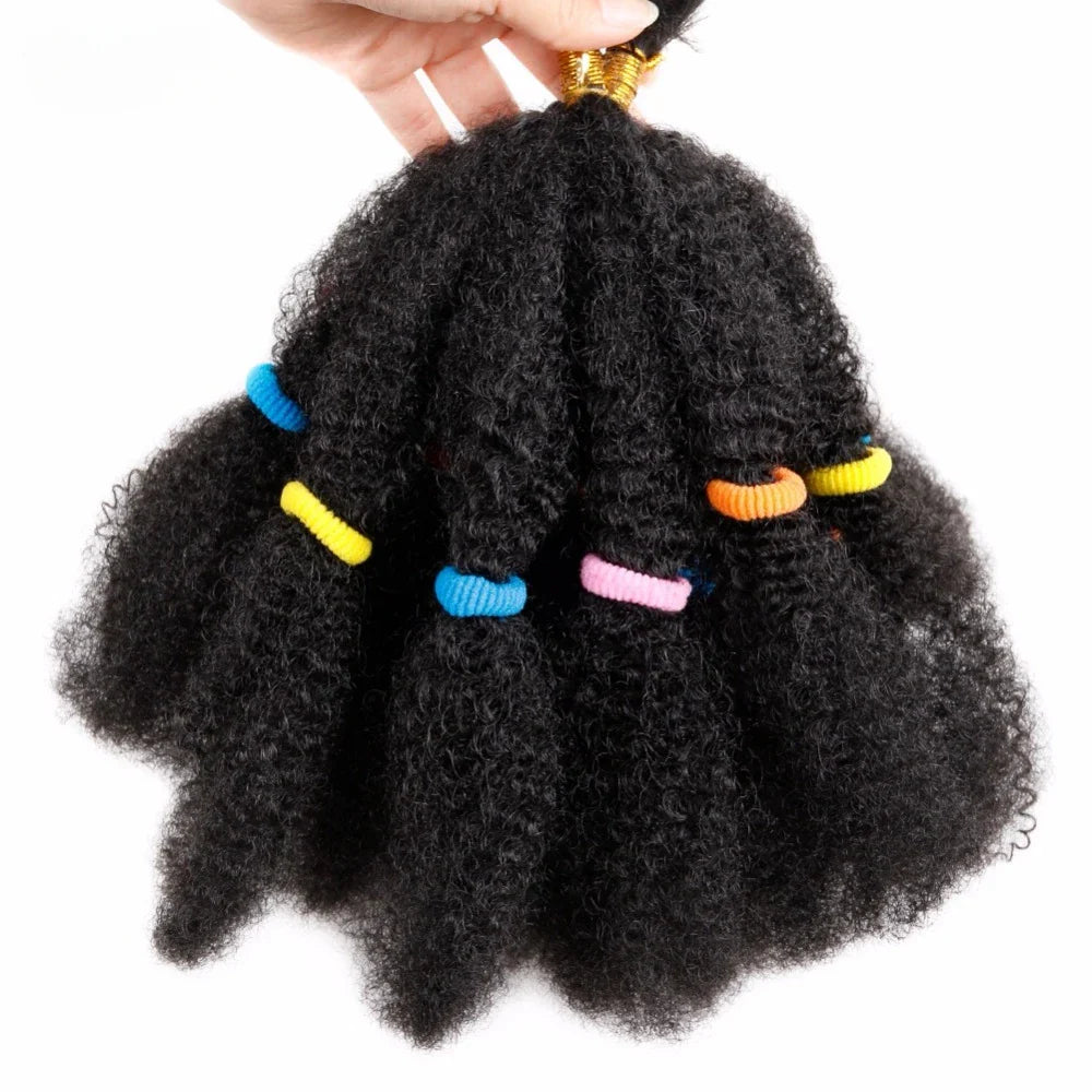 12" Frosted Afro Kinky Bulk Synthetic Hair for Crochet Braids | Short Curly Hair Extensions