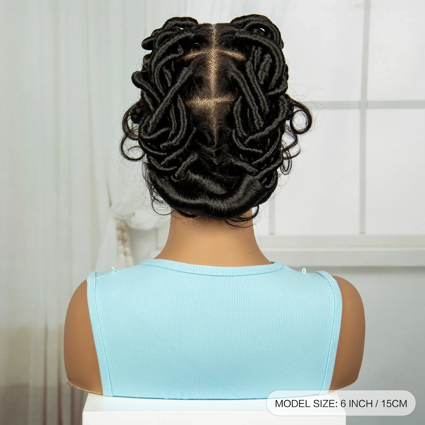 Natural Bantu Knotless Braids Wig | Transparent Full Lace | Baby Hair