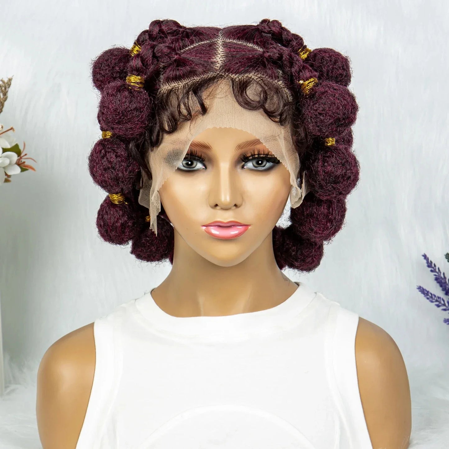 KIMA HD Full Lace Bantu Knot Braids Wig | Knotless Box Braids