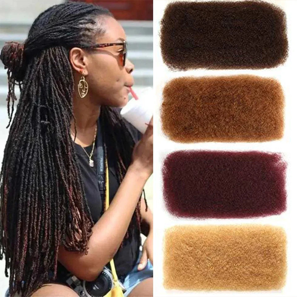 Honey Blonde & Black Afro Kinky Bulk Human Hair for Braids & Locs | Two-Tone Remy Extensions