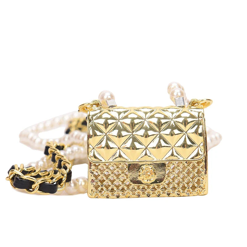 Fashionable Metal Shoulder Bags for Women | High Quality Crossbody Bag & Designer Clothing Accessories (Satchel Cute Mini Diamond Bag)