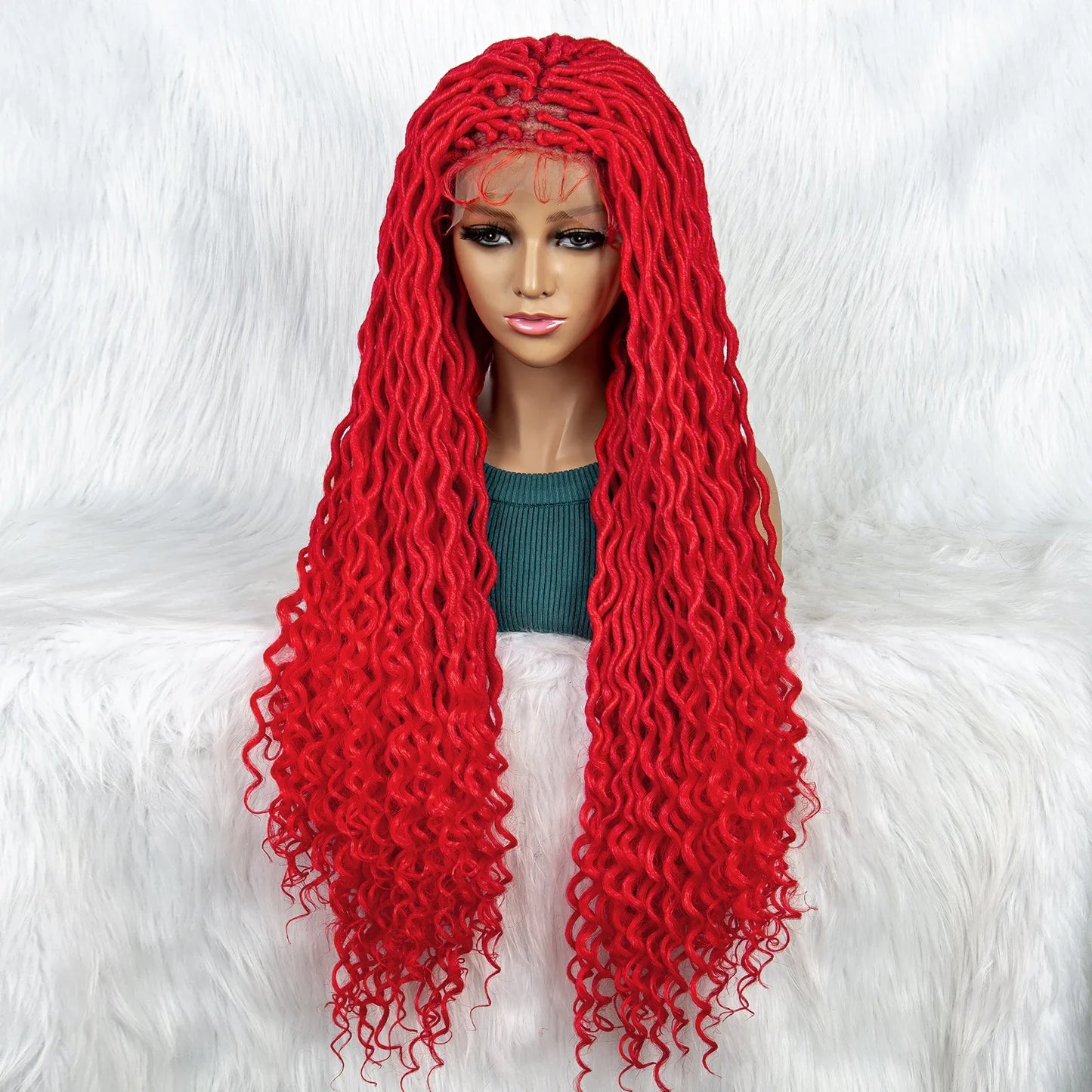 Braided Wig with Lambswool Curls | Transparent Full Lace Front