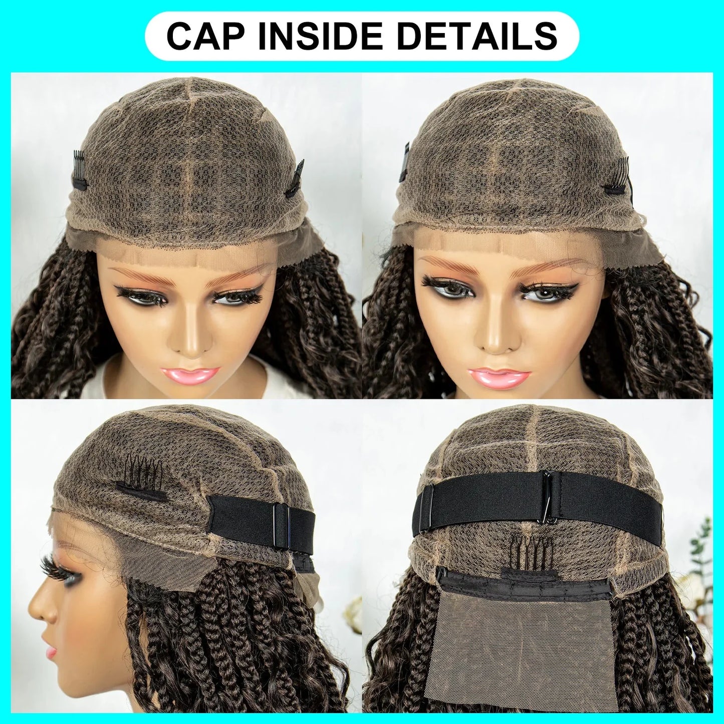 32" Natural Boho Knotless Braids Wig | HD Lace Front | Baby Hair | Synthetic