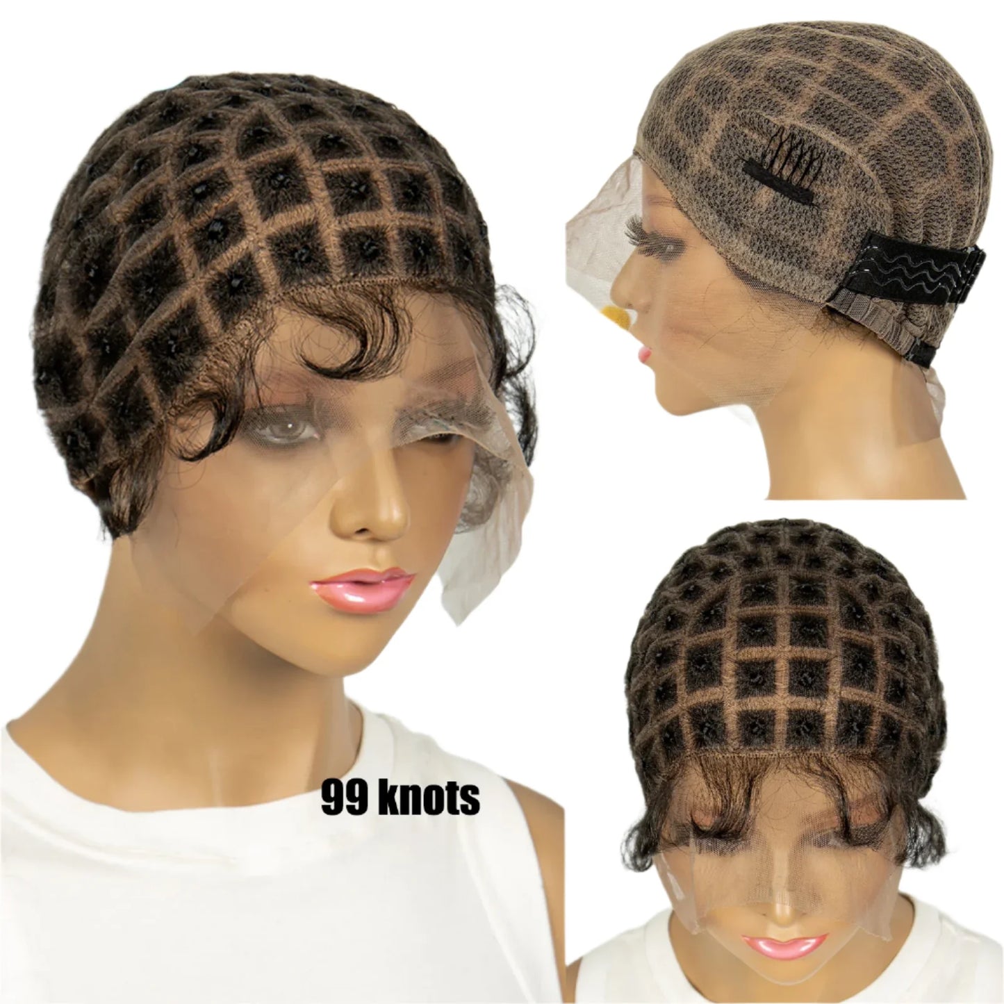 KIMA Pre-Parting Crochet Braid Mesh Cap | Boho Style | Baby Hair Feature
