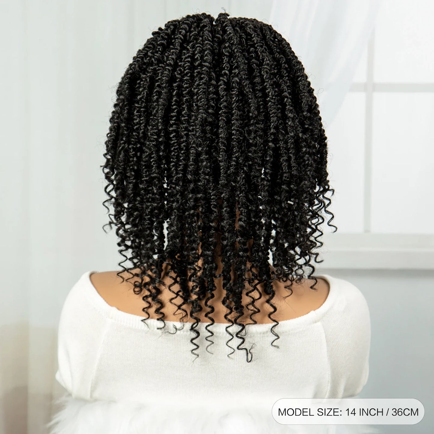 Burgundy Knotless Box Braids Bob Wig with Curly Ends | Lace Front