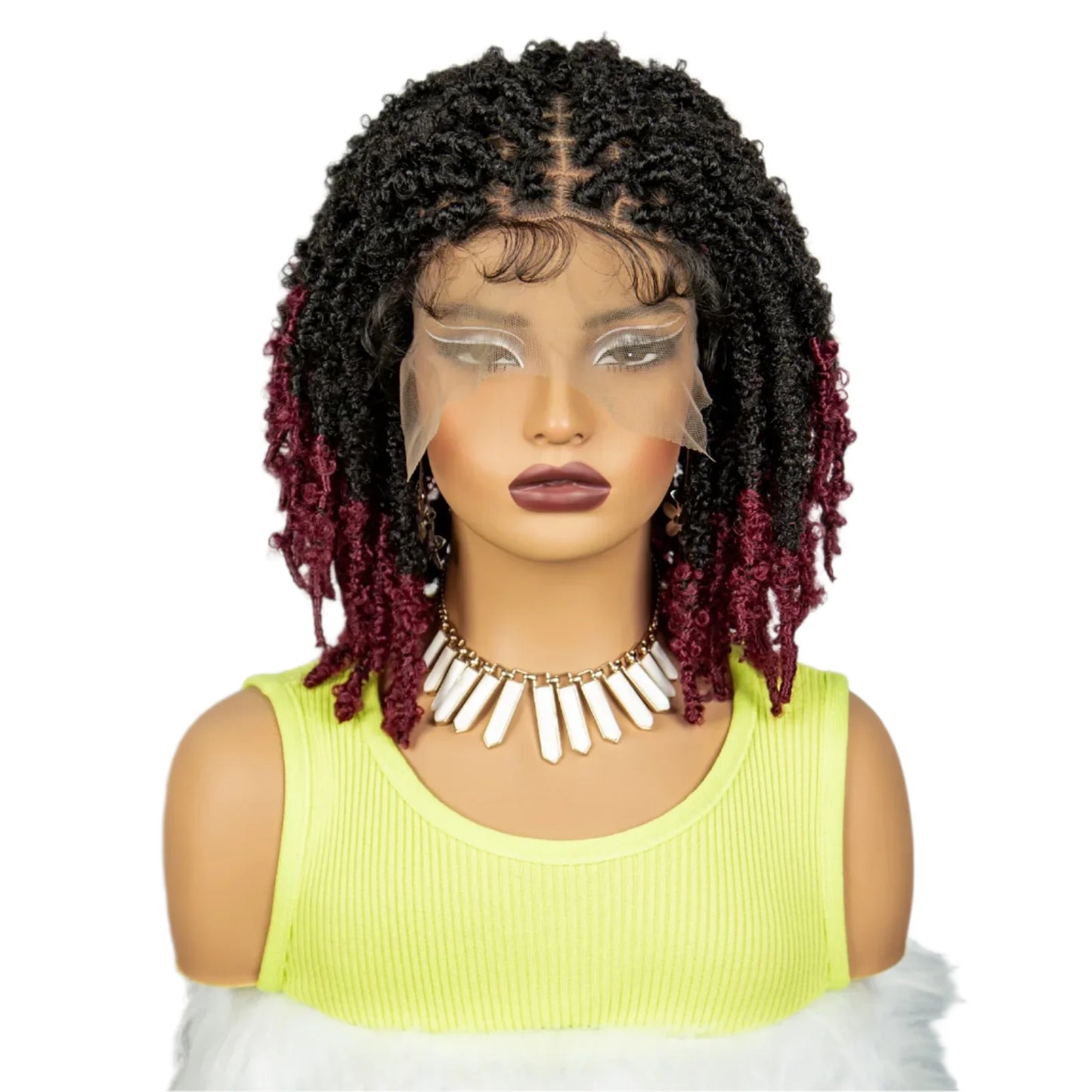 14 Inch Butterfly Locs Bob Wig | Transparent Lace Front Synthetic Braiding Hair (Crochet Braids)