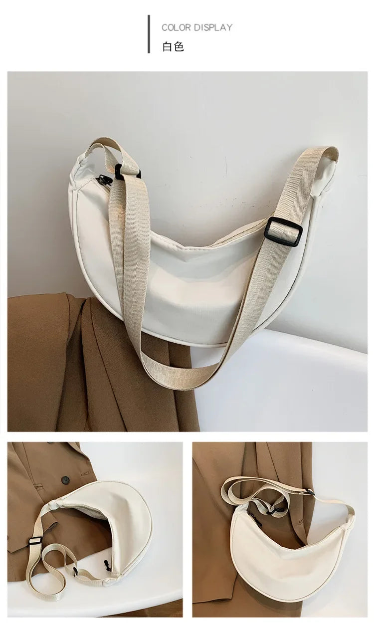 Solid Color Chest Bag for Women | Large Capacity Travel Crossbody & Half Moon Belt Bag (Ladies Daily Street Fanny Pack)