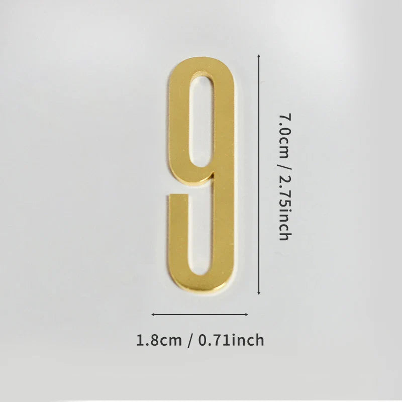 Golden Door Number with Magnets 7cm Metal House Number Apartment Door Number for Outdoor Hotel Home Mailbox Label