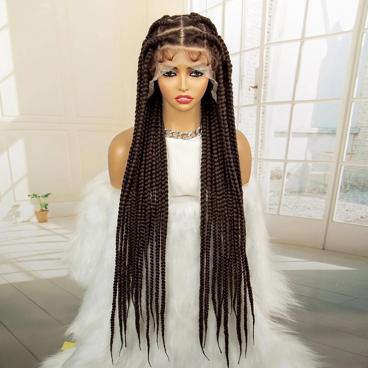 Jumbo Cornrow & Knotless Box Braids Wig | Full Lace | Baby Hair | Black Women