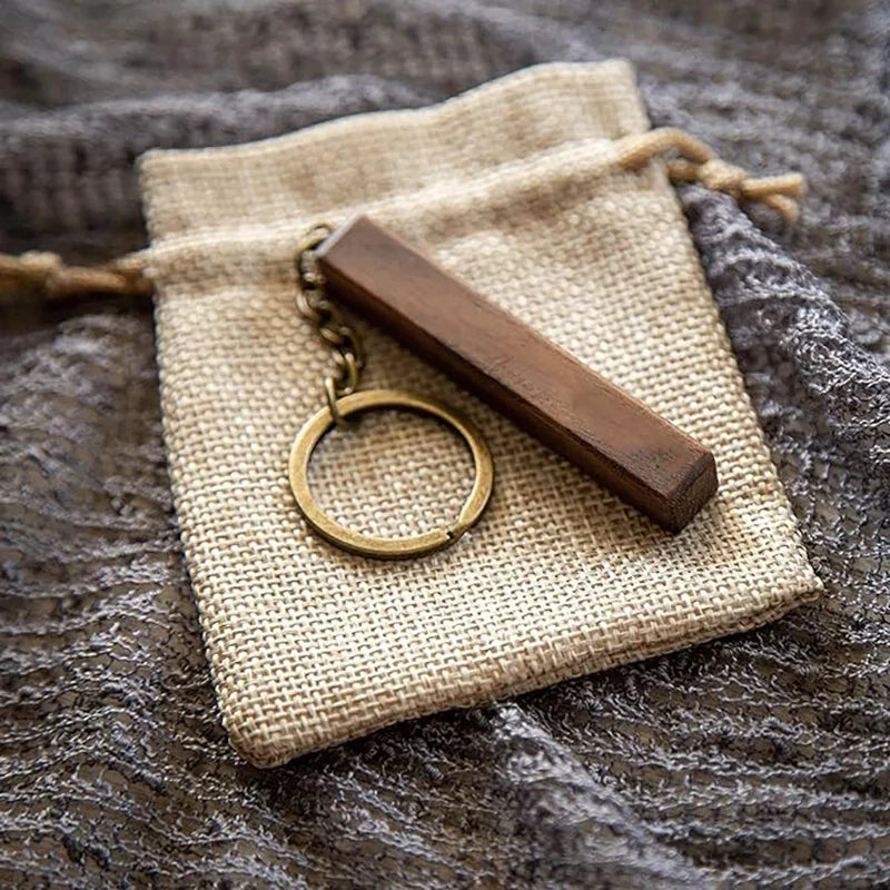 5PCS Walnut Keychain Blank Wooden Keychain Blanks with Leather Strap Unfinished Wooden Keychains for Laser Engraving