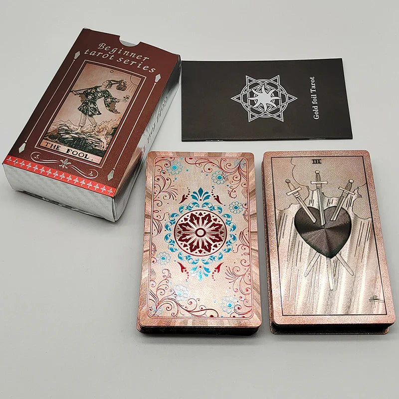 New Version Black Hot Stamping Gold foil Tarot Cards Plastic Rider Oracle Deck For Beginners And Collectors