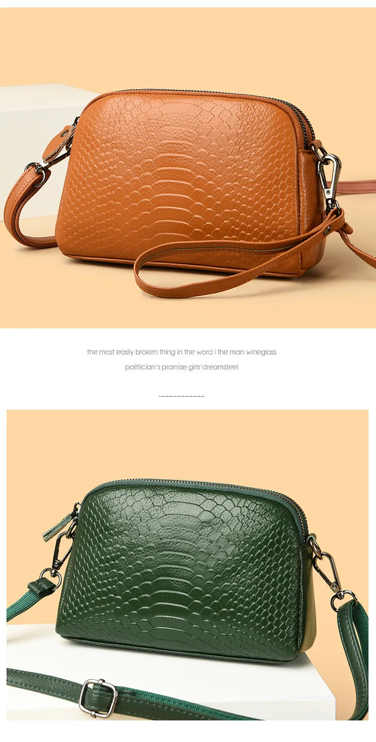 Cross Border Women's Crossbody Small Bag | New Fashion Genuine Cow Leather Single Shoulder Handbag (Trendy Messenger Bag)