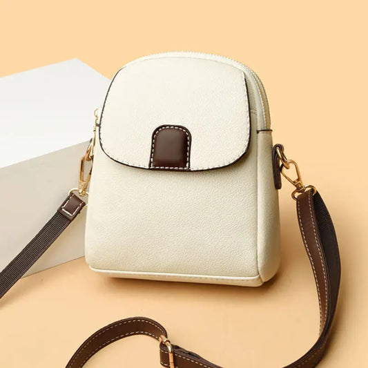 Fashion Leather Crossbody Bag for Women | Mini Shoulder Bag & Flip Zipper Messenger Bag (Students' Small Handbag)