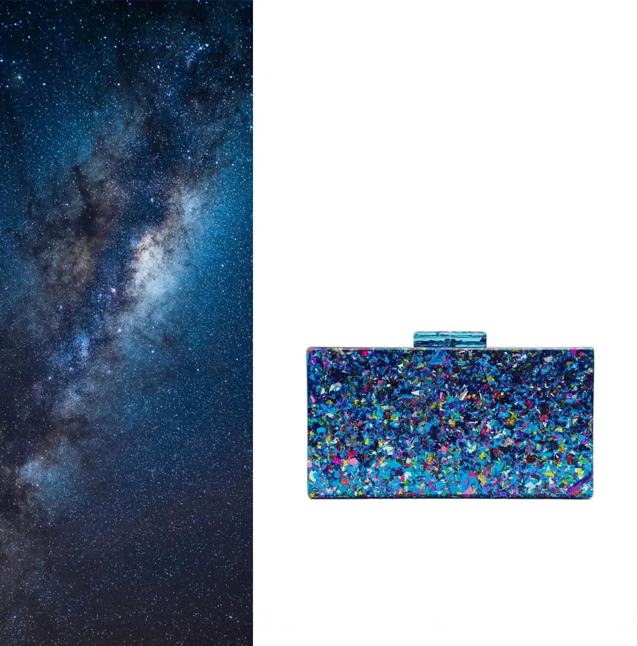 New Hot Sale Acrylic Shell-Shaped Clutch Bag | Women's Designer Evening Party Purse & Cute Birthday Gift (Blue Shoulder Bag)