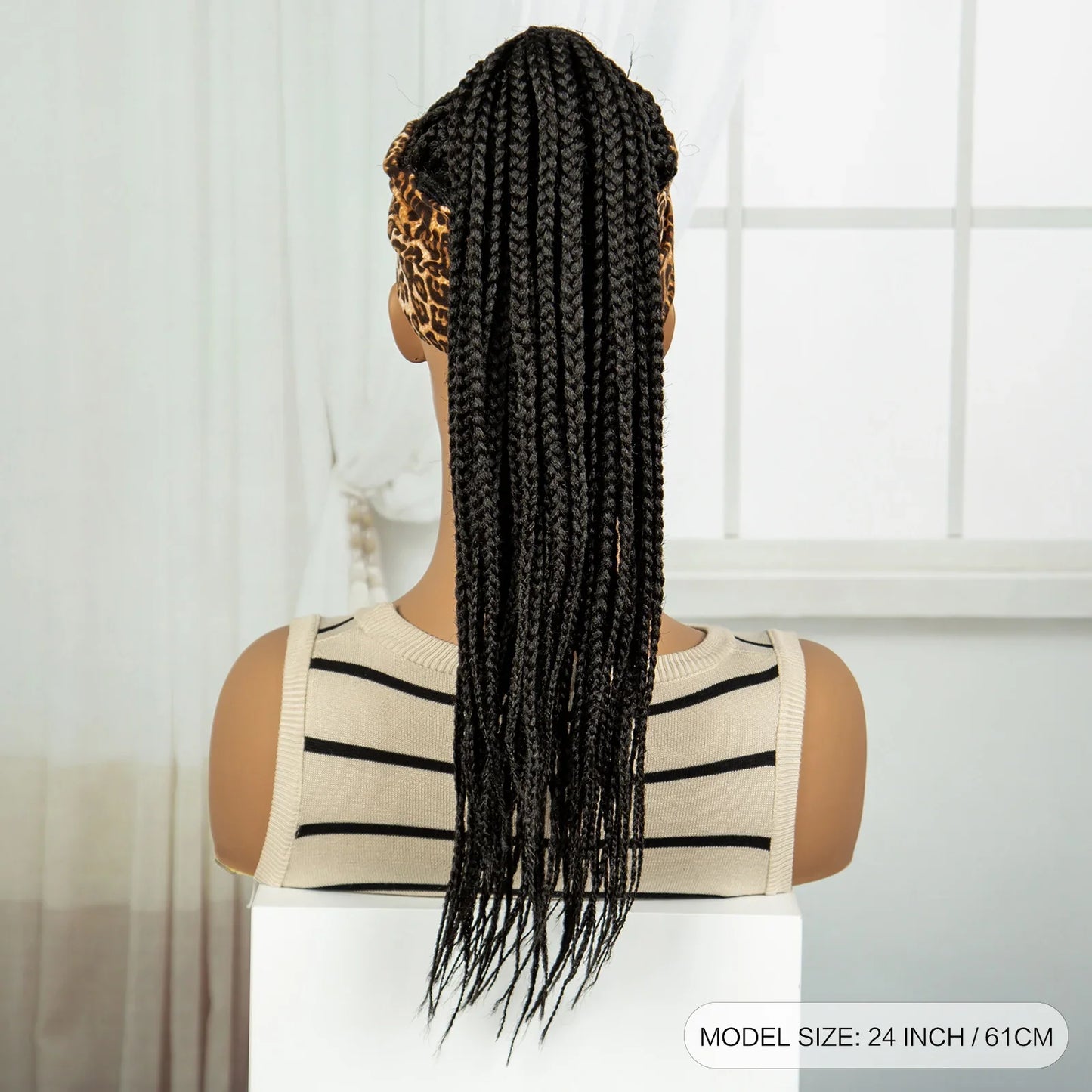 613 Blonde Ponytail Headband Braid Wig with Bangs | Knotless Style