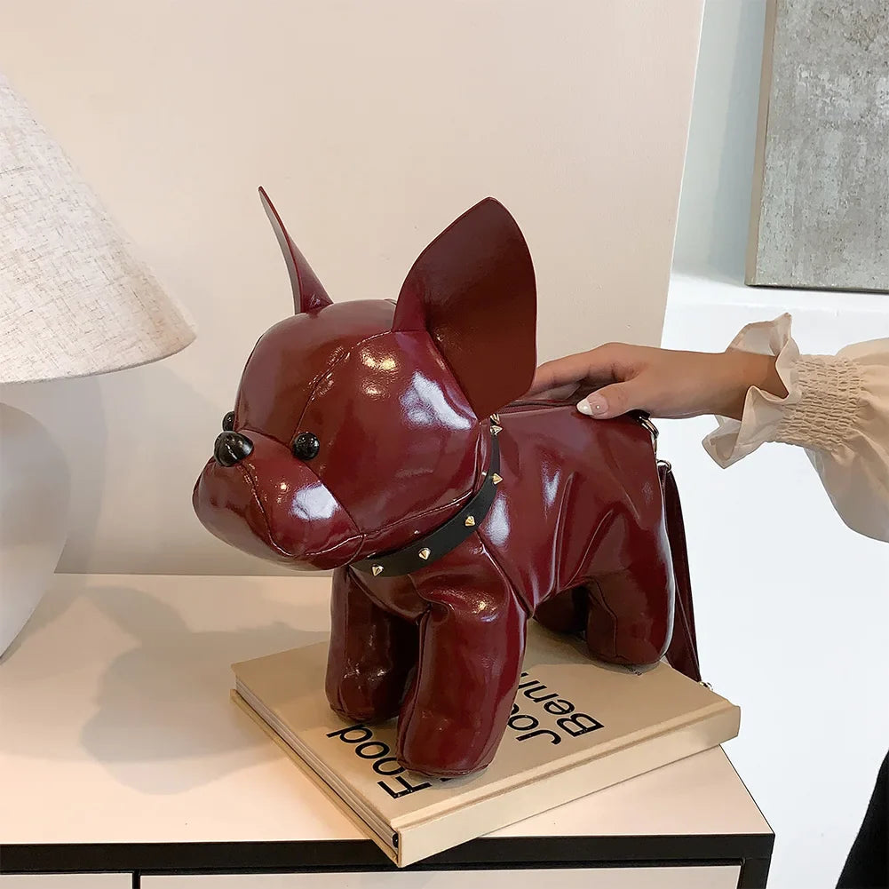 NEW Doggie Shoulder Bag for Women | Bulldog Crossbody Leather Bag with Adjustable Strap (Zipper Messenger Bag for Shopping & Travel)