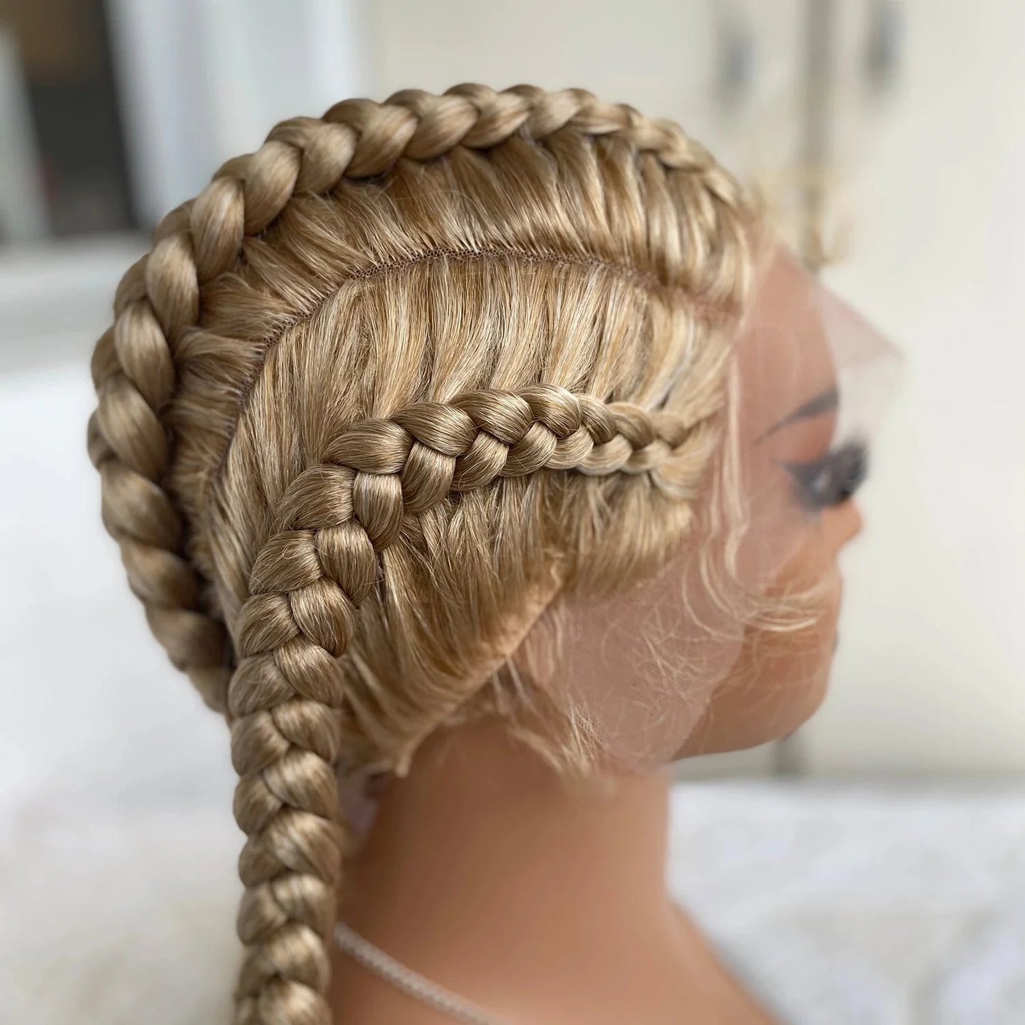 32" Twist Cornrow Braids Wig | Lace Front | Baby Hair | DIY & Cosplay | Synthetic
