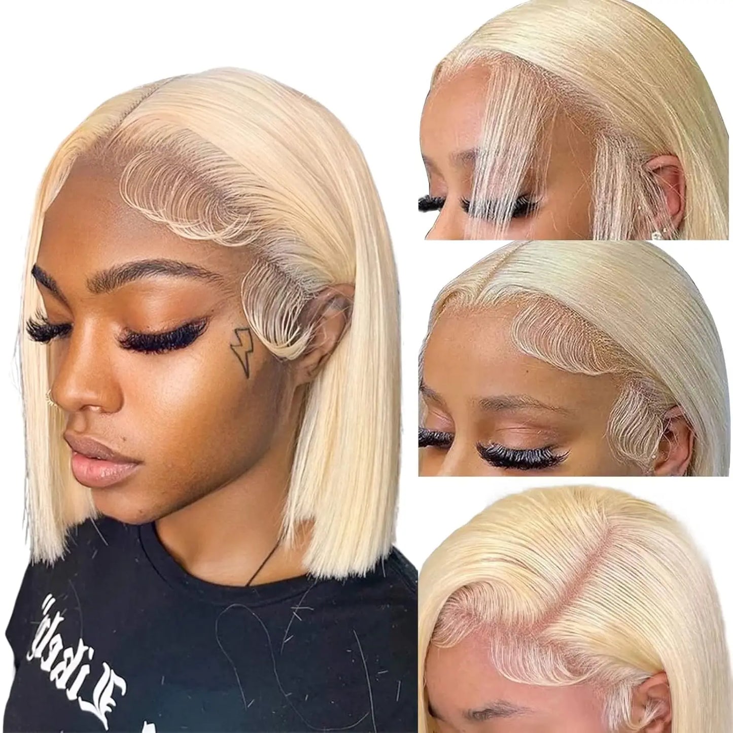 Ombre Honey Blonde & Red Wine Bob Wig | 13x4 HD Transparent Lace Front Human Hair