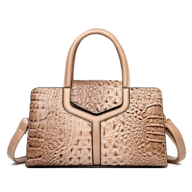 New Leather Women's Messenger Bags | Crocodile Female Crossbody Shoulder Handbags & High Quality Ladies Totes