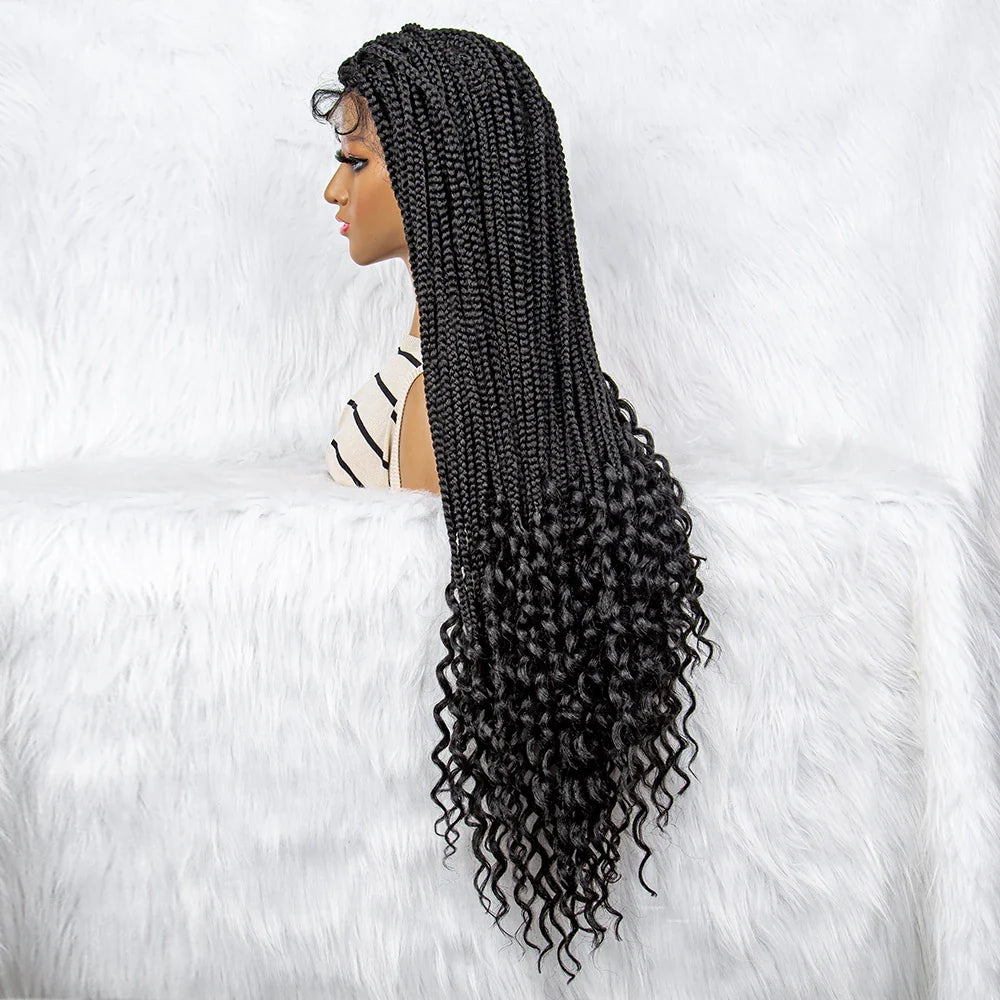 KIMA Goddess Box Braids Wig | Curly Accents | Full Lace