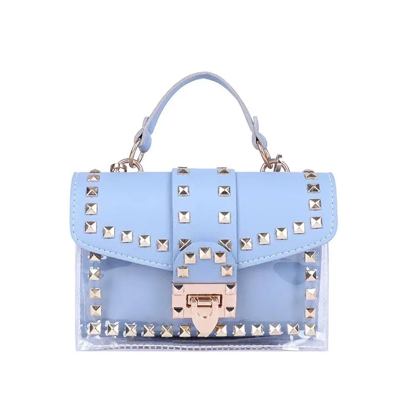 Brand Women's Studded Graffiti Crossbody Bags | Fashion Shoulder Bag for Ladies (Luxury Designer PVC Handbags & Messenger Satchel)