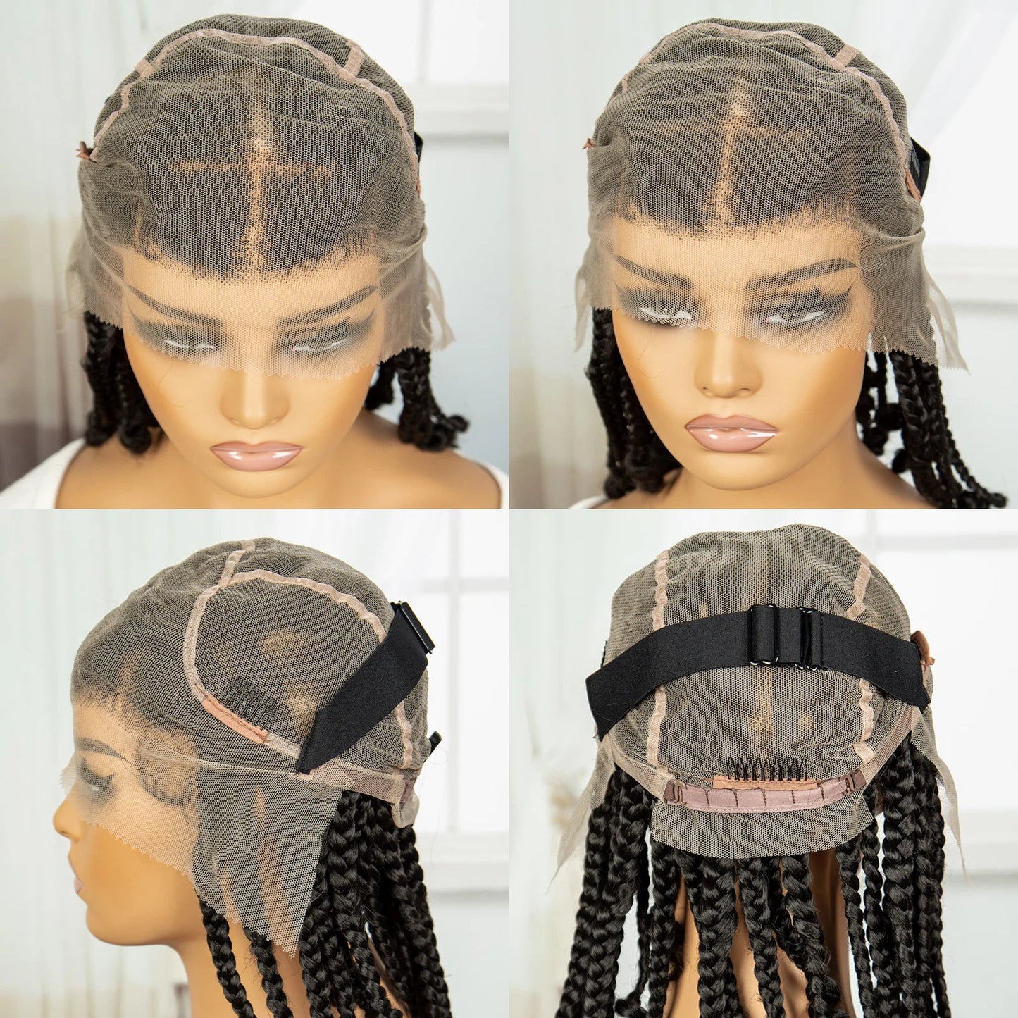 HD Full Lace Knotless Box Braids Wig with Curly Ends | Baby Hair