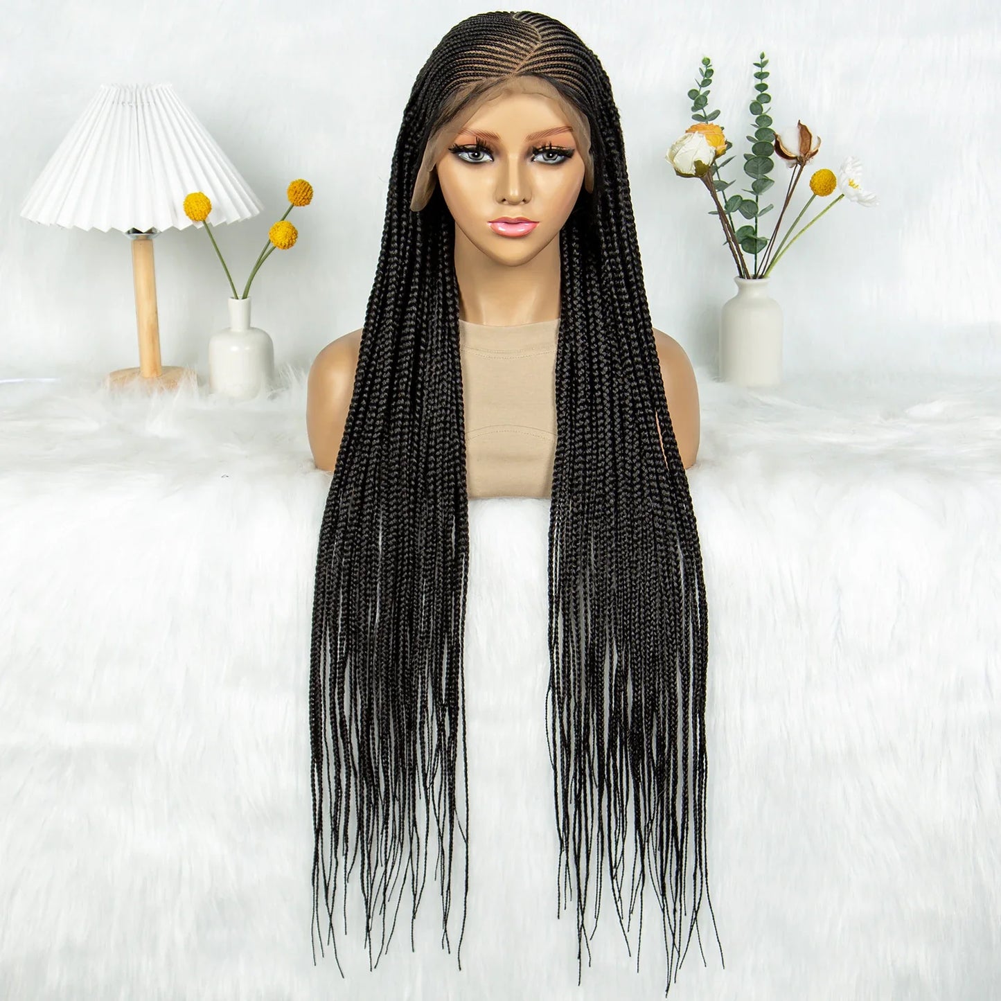 Full Lace Cornrow Box Braids Wig | Crochet Braided Style