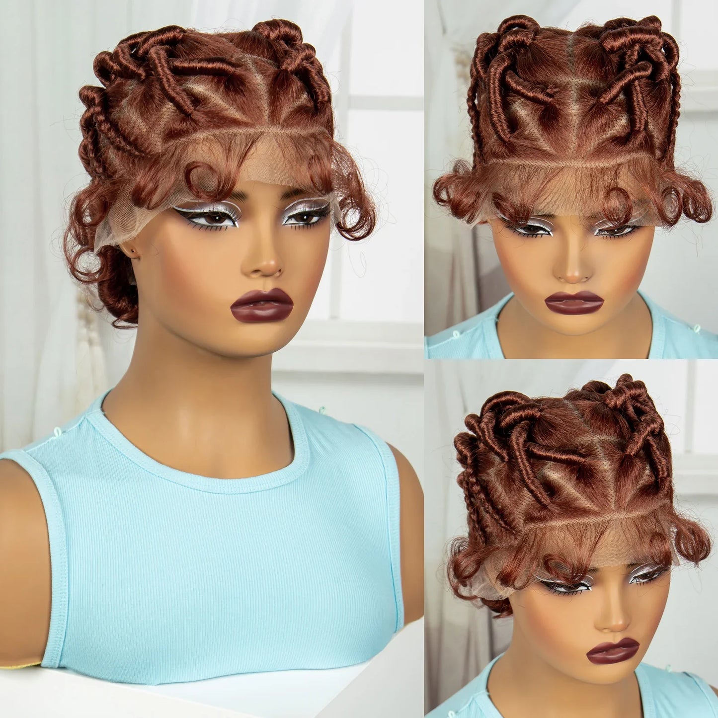 Natural Bantu Knotless Braids Wig | Transparent Full Lace | Baby Hair