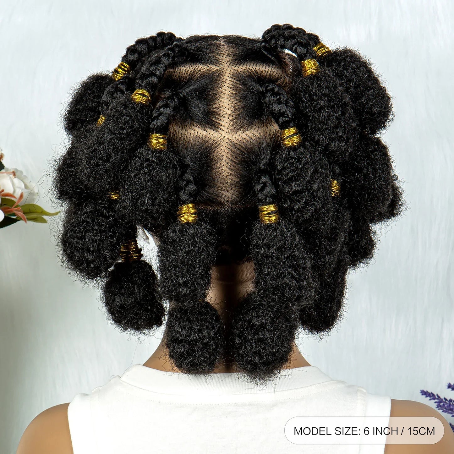 Stunning Burgundy #99J Handmade Bantu Knots Braided Wig - Full Lace, Baby Hair