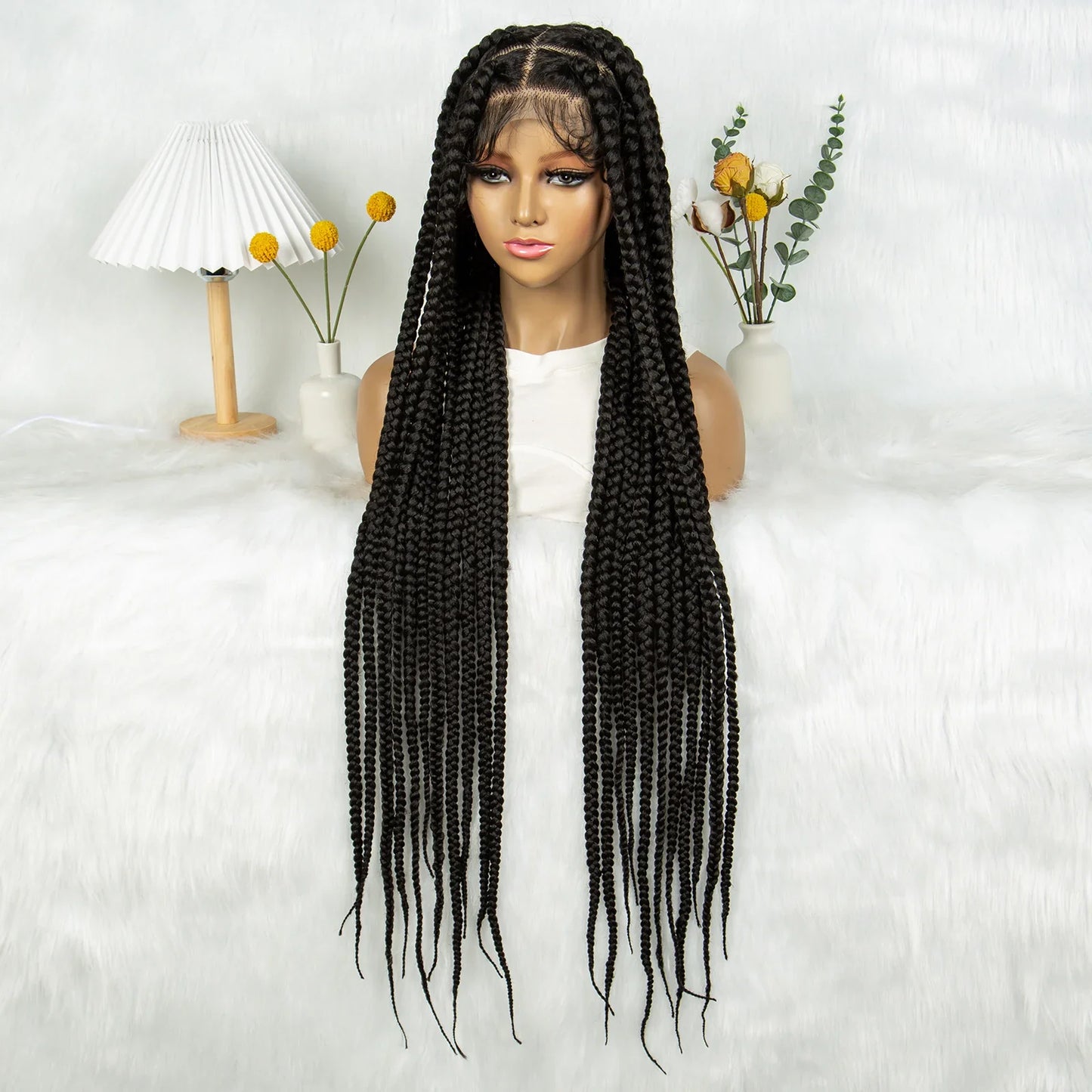 KIMA 36" Colorful Knotless Box Braids Wig | Lace Front & Baby Hair