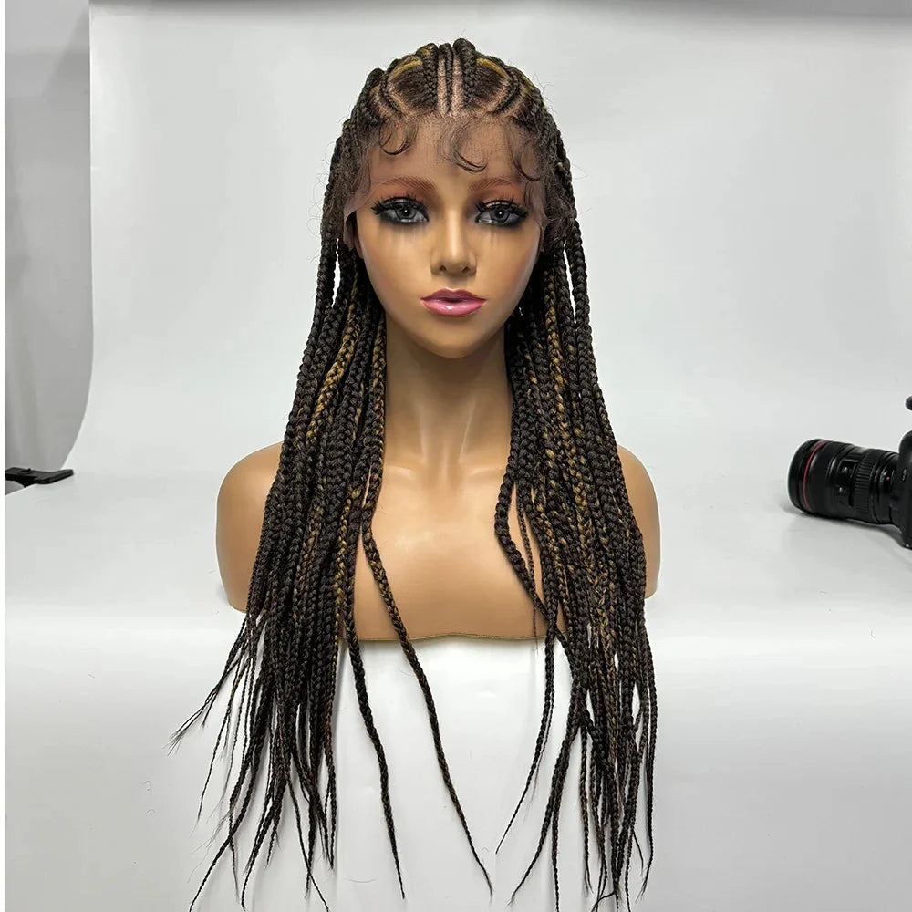 13x6 Lace Front Faux Locs Braided Wig | Crochet Braids | Synthetic Locs | Black Women