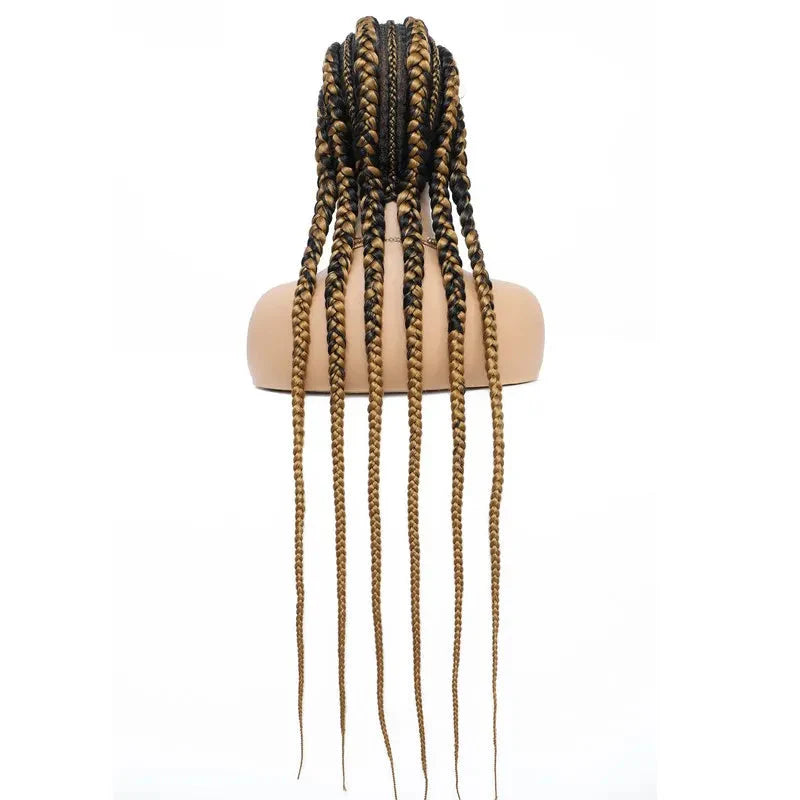 36" Jumbo Dutch Twins Cornrow Braided Lace Front Wig | Full Lace | Synthetic Crochet Hair | Black Women