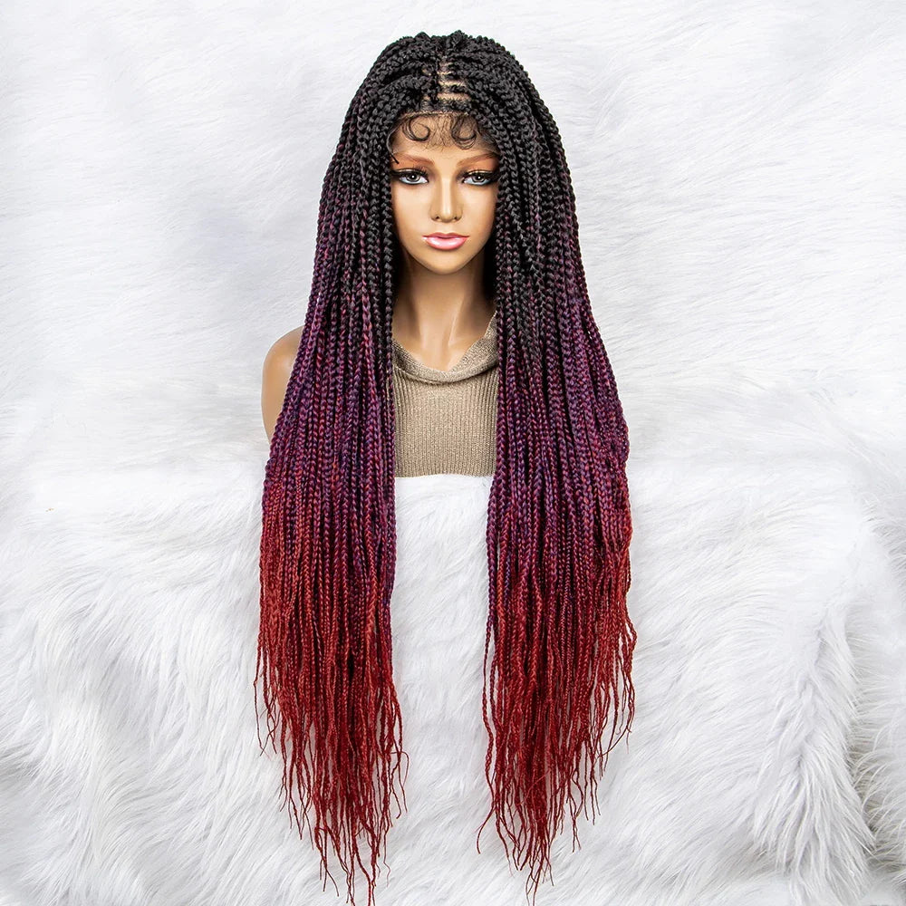 New HD Curly Goddess Box Braids Wig | Transparent Full Lace