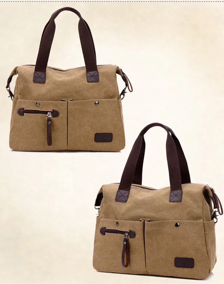 New Arrive Women's Vintage Canvas Messenger Bag | Large Casual Tote Handbag & Crossbody Shoulder Bag for Ladies (Travel Bag)