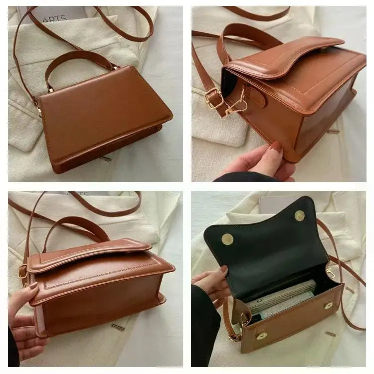 High-Quality PU Leather Handbag Purse | Women's Bag Solid Color Shoulder Crossbody Bags & Lady Messenger Small Tote for Women & Girls