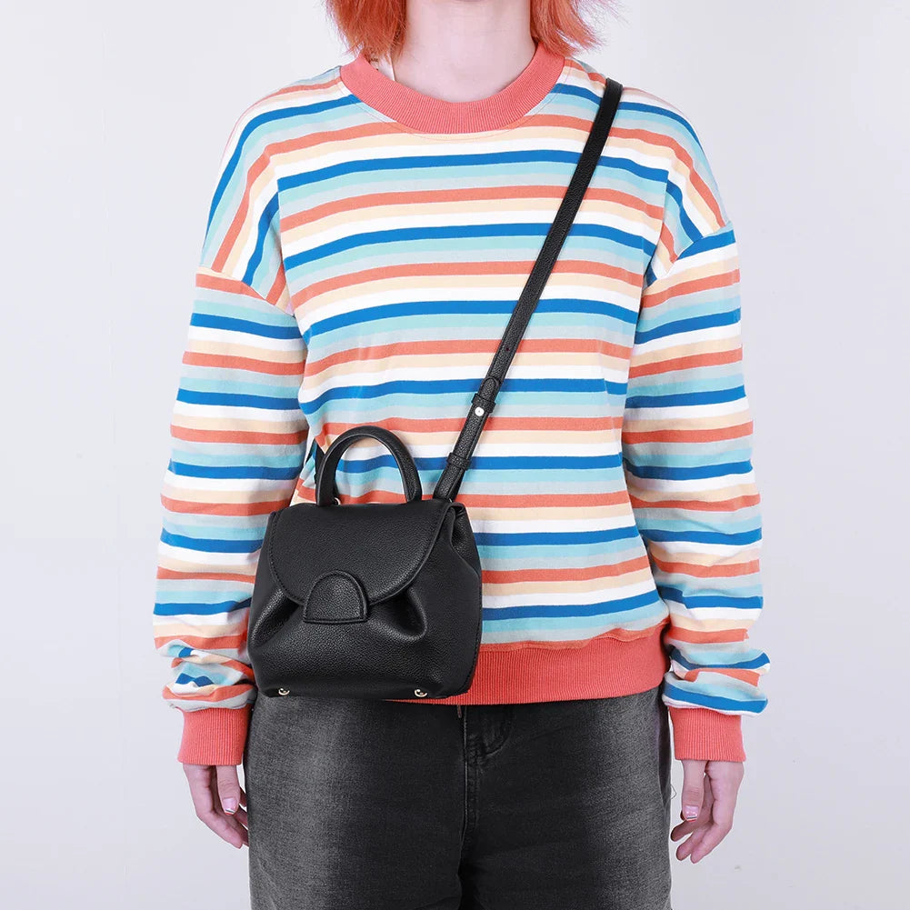 French Cowhide Small Satchel | Retro Trend Mini Crossbody Bag for Women (Classic Solid Flap Top-Handle Luxury Designer Handbag)