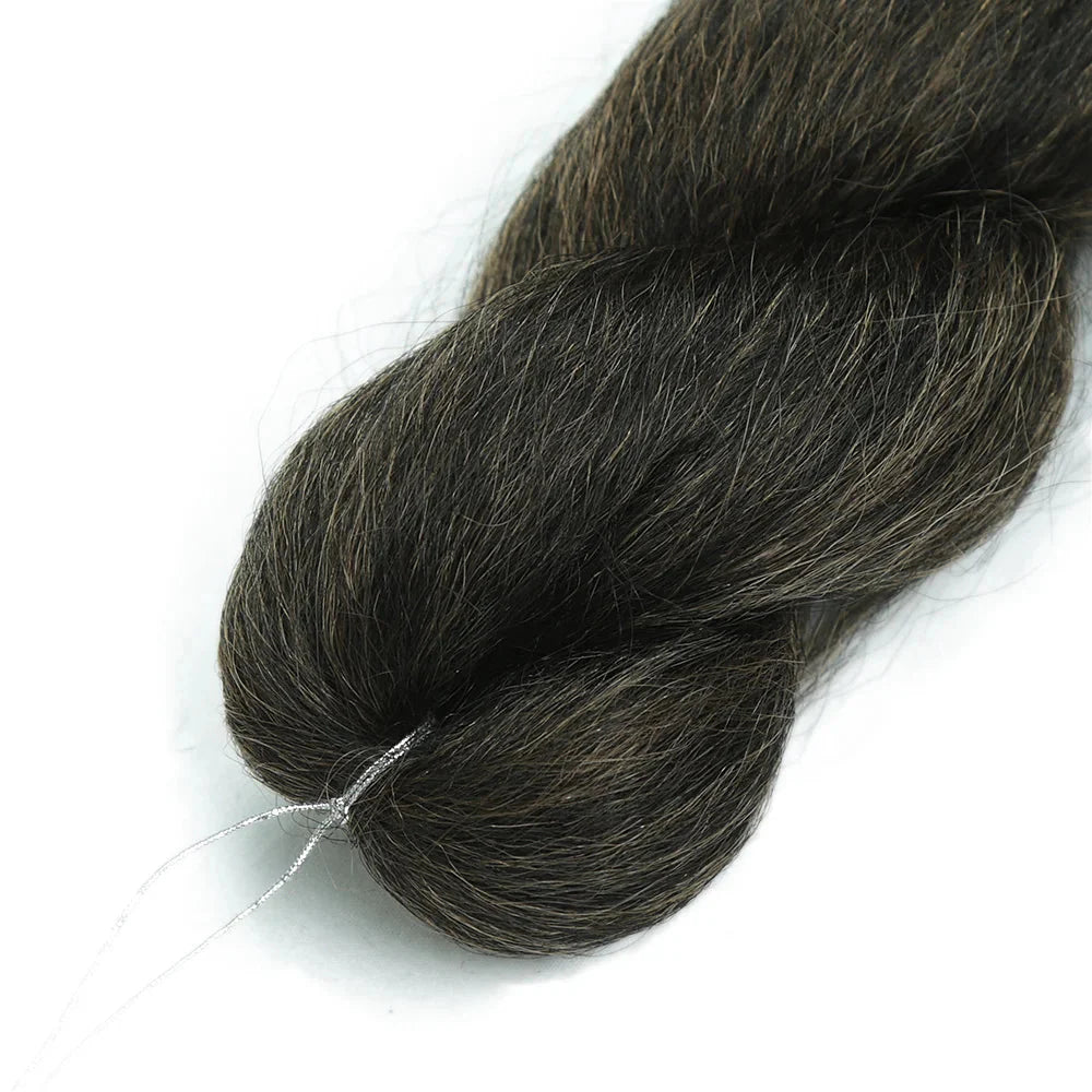 32" Full Lace Knotless Box Braids Wig - Synthetic - with Baby Hair - Medium Brown Lace