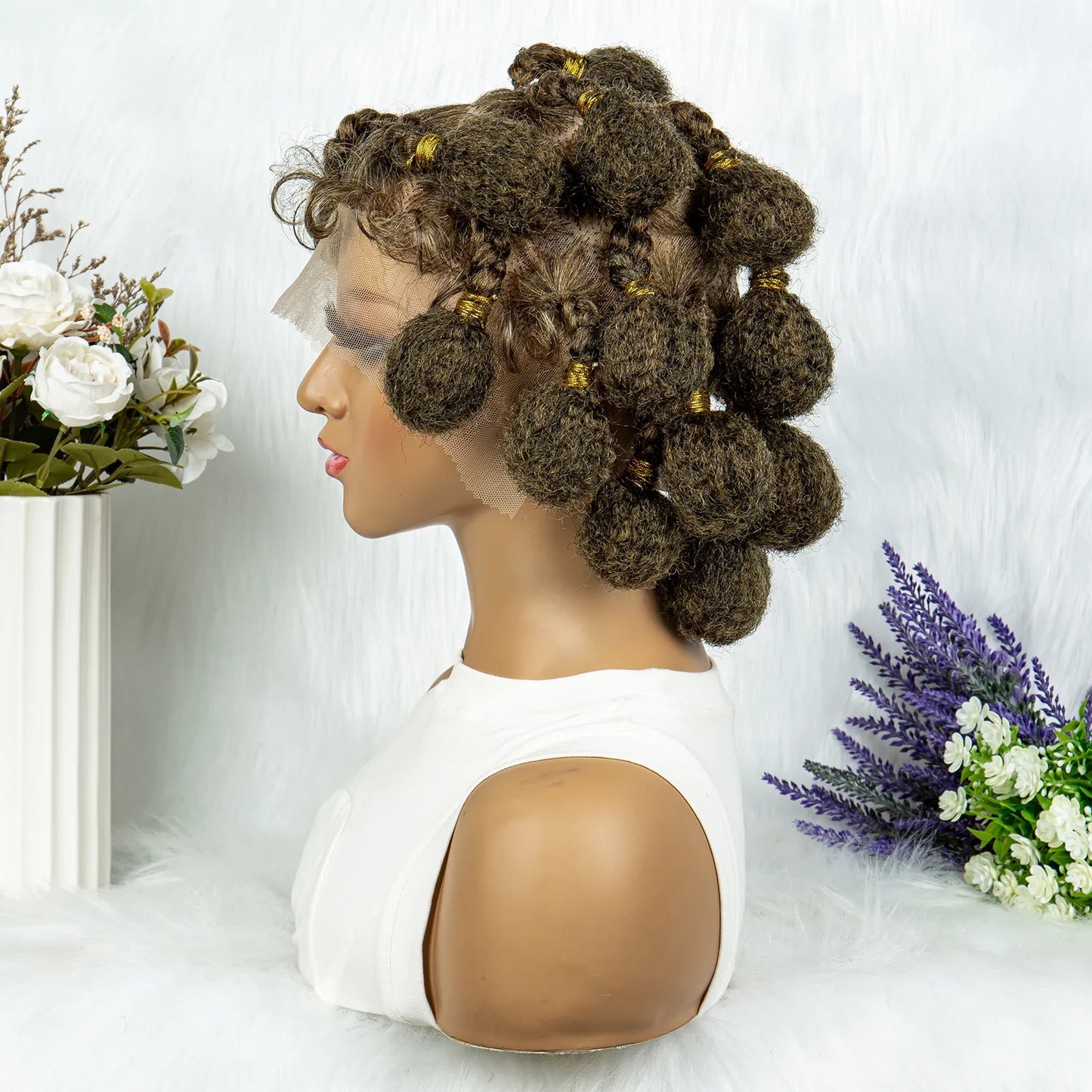 KIMA HD Full Lace Bantu Knot Braids Wig | Knotless Box Braids