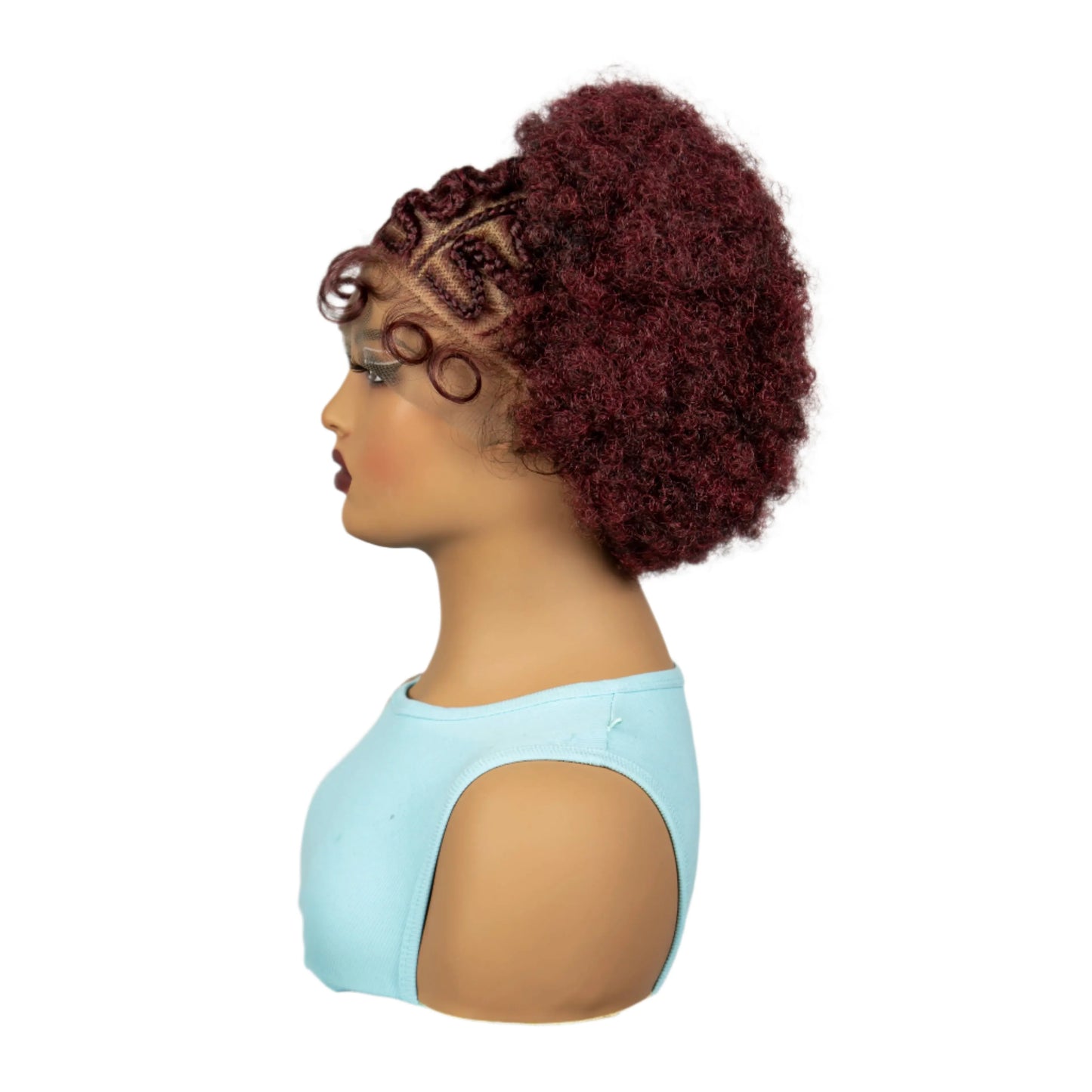8" Natural Afro Kinky Curly Braids Wig | 13x6 Lace | Baby Hair | Bouncy Curls
