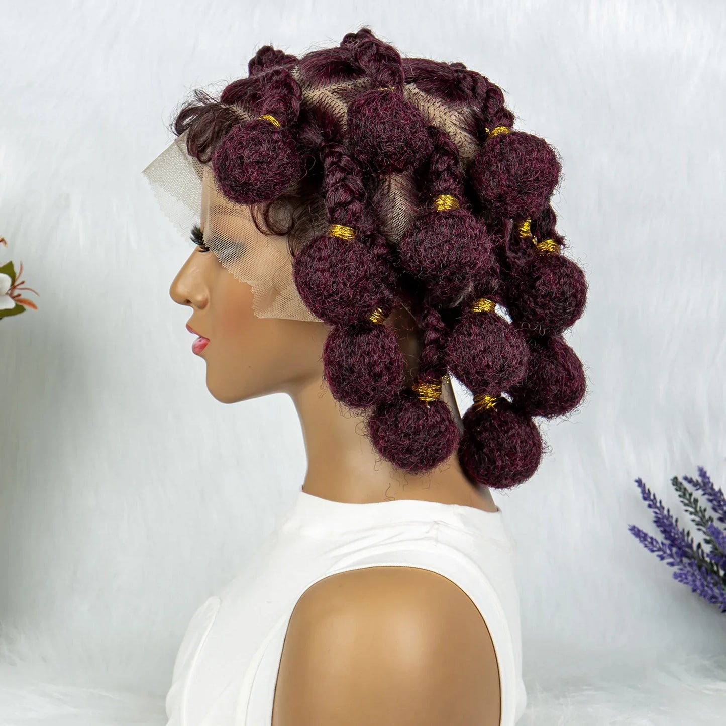 New Style Bantu Knot Knotless Box Braids HD Full Lace Wig | Synthetic Braided Wig for Black Women