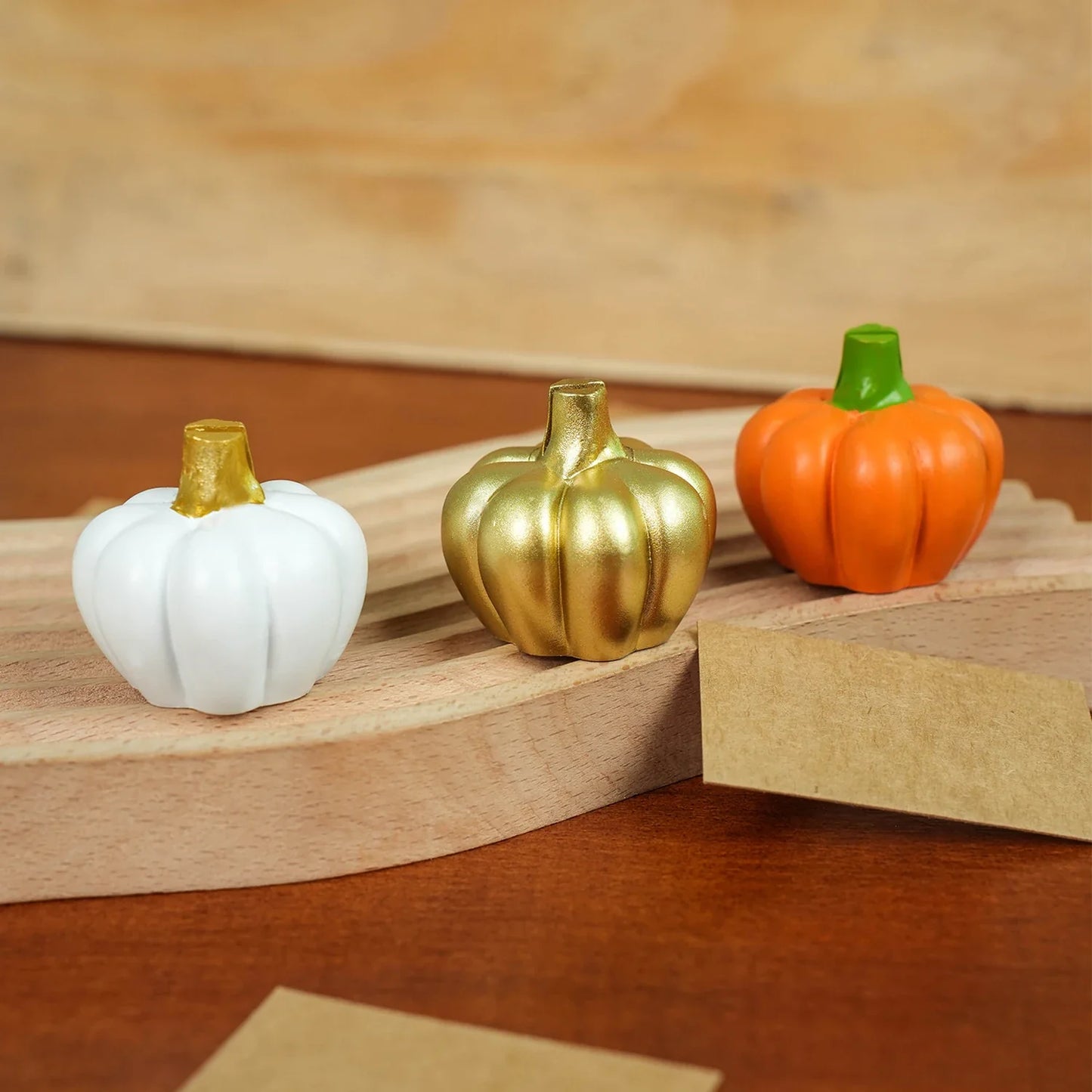 Fall Decor Gold Pumpkin Place Card Holder (Set of 6), Place Settings, Perfect for Thanksgiving Table Decor, Fall Themed Weddings