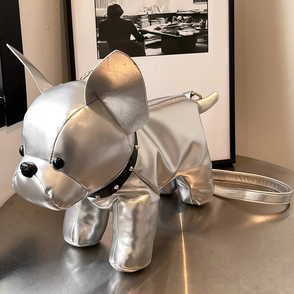 NEW Doggie Shoulder Bag for Women | Bulldog Crossbody Leather Bag with Adjustable Strap (Zipper Messenger Bag for Shopping & Travel)